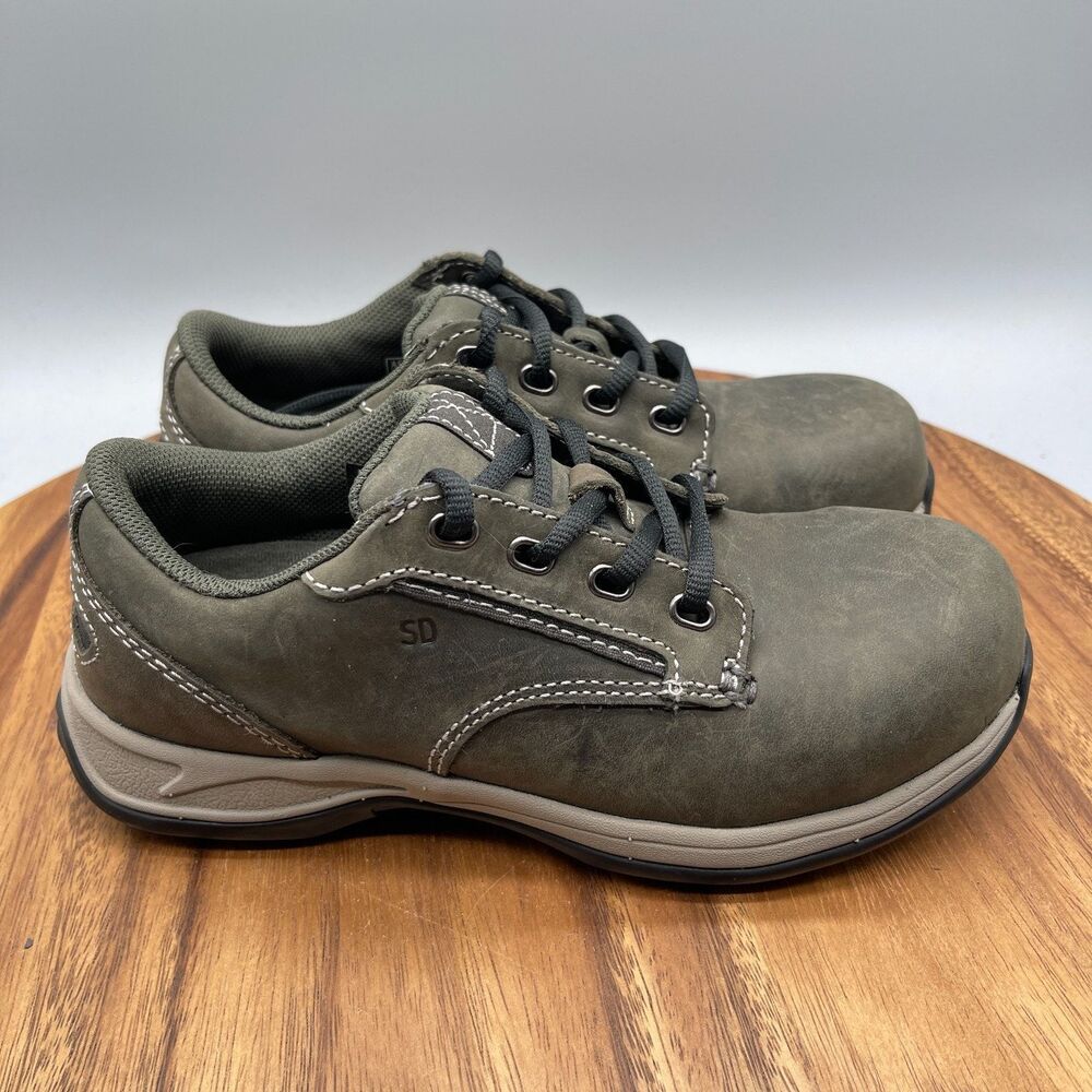 Red Wing Shoes Women Size 5 B Green Leather SD Safety Toe Work 2307 Sneakers